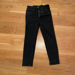 Denim Forum - The Yoko High Rise Slim Jeans Black Size 29 (28L)